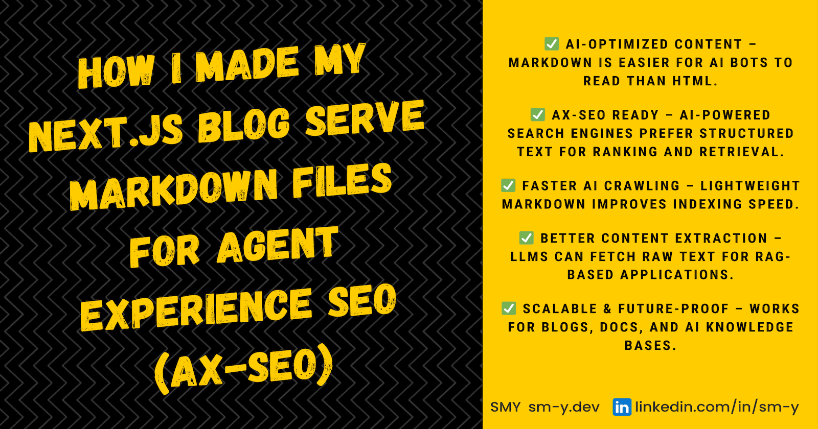 Optimize your Next.js blog for AX-SEO by serving raw Markdown to enhance AI indexing and improve content discoverability